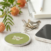 美しいミニマルスタイリッシュリストとギフトMonogramスクリプト キーホルダー (側面)