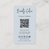 美しいミニマルヘアサロンピンクネイビービジネスカード 名刺 (裏面)