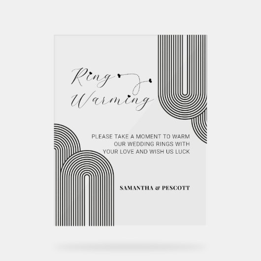 美しいミニマルリングや輪ウォーミング結婚ズ アクリルサイン (正面)