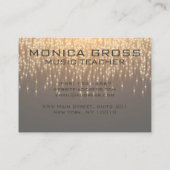 美しいミュージカルノートスパークル紙吹雪 名刺 (裏面)