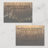 美しいミュージカルノートスパークル紙吹雪 名刺 (正面/裏面)