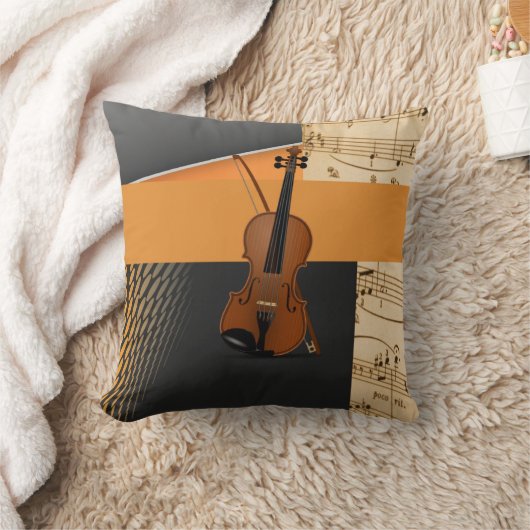 美しいミュージカル抽象芸術バイオリンデザイン クッション (ブランケット)
