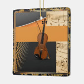 美しいミュージカル抽象芸術バイオリン セラミックオーナメント (左)