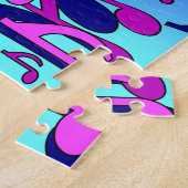 美しいミュージックピンクパープルブルーミュージカル ジグソーパズル (側面)