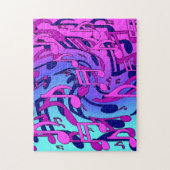 美しいミュージックピンクパープルブルーミュージカル ジグソーパズル (縦)