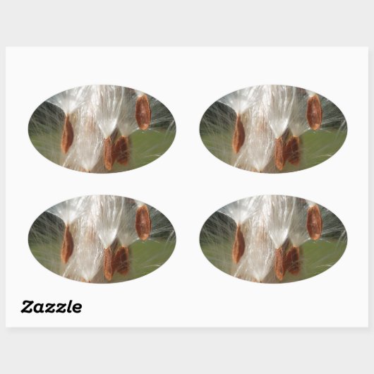 美しいミルクウィード魔法:スカイワード飛行デザイン 楕円形シール (シート)