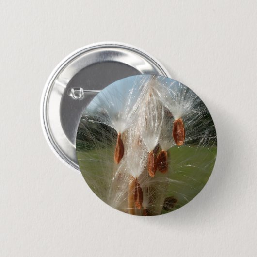 美しいミルクウィード魔法:スカイワード飛行デザイン 缶バッジ (正面&裏面)