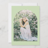 美しいミントとブラックミニマリストブライダルシャワー 招待状 (裏面)