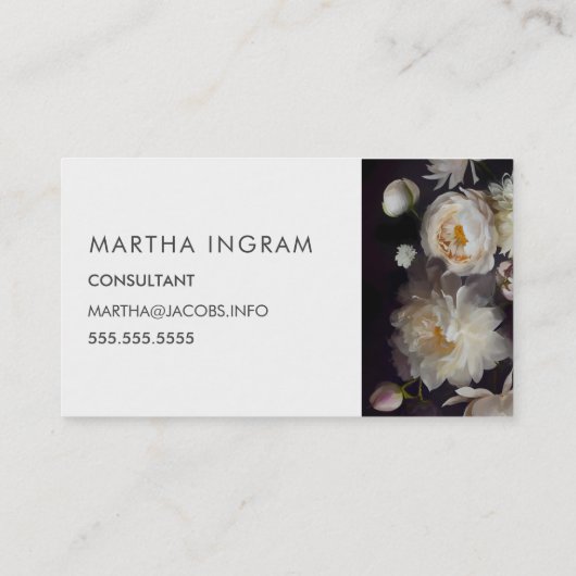 美しいムーディフラワーバラデザイン名刺 名刺