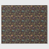 美しいムーディースマッシュルーム深い濃い赤の背景 ラッピングペーパー (フラット)