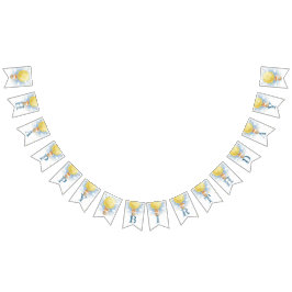 美しいムーンエアバルーンの水色 バンティングフラッグ