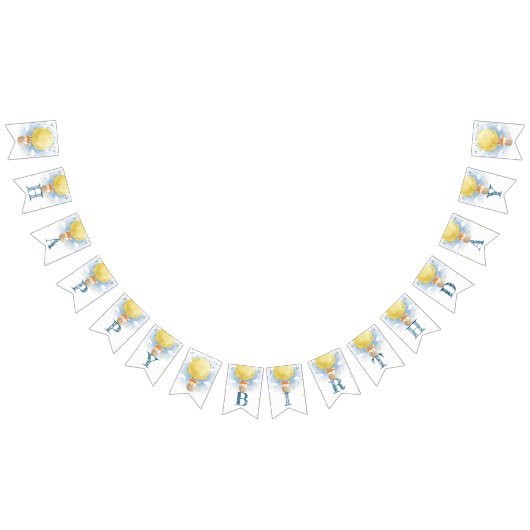 美しいムーンエアバルーンの水色 バンティングフラッグ (全)