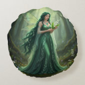 美しいメイエメラルドフェアリー ラウンドクッション (裏面)