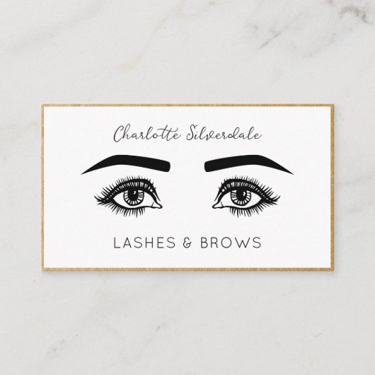 美しいメイクアップアーティストまつげQRコード 名刺 (正面)