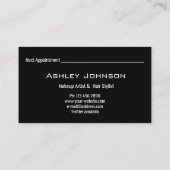 美しいメイクアップアーティストアポイントメントカードグレーピンク 名刺 (裏面)