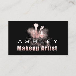 美しいメイクアップアーティストアポイントメントカードグレーピンク 名刺