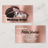 美しいメイクアップアーティストアポイントメントキスバラ金ゴールド1 名刺 (正面/裏面)