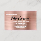 美しいメイクアップアーティストアポイントメントキスバラ金ゴールド1 名刺 (裏面)