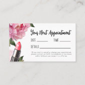 美しいメイクアップアーティストアポイントメント 名刺 (裏面)