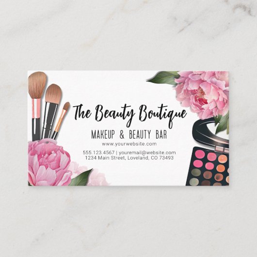 美しいメイクアップアーティストアポイントメント 名刺 (正面)