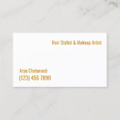 美しいメイクアップアーティストシンプル コーリングカード (裏面)
