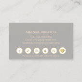 美しいメイクアップアーティストバラ金ゴールド&グレーロイヤリティ ロイヤリティカード (裏面)