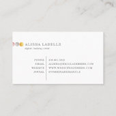 美しいメイクアップアーティストパレットピンク/シルバー/金ゴールド 名刺 (裏面)