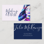 美しいメイクアップアーティストヘアサロン 名刺 (正面/裏面)