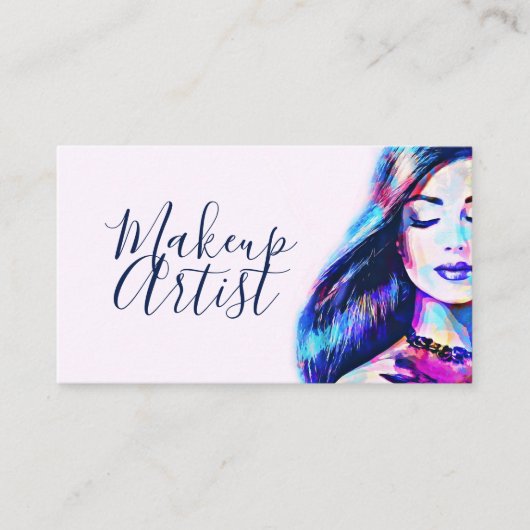 美しいメイクアップアーティストヘアサロン 名刺 (正面)