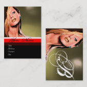 美しいメイクアップアーティストモノグラムグレーブルーサファイア 名刺 (正面/裏面)