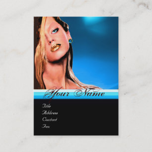 美しいメイクアップアーティストモノグラムブルーサファイアブラック 名刺