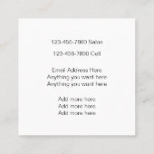 美しいメイクアップアーティスト スクエア名刺 (裏面)