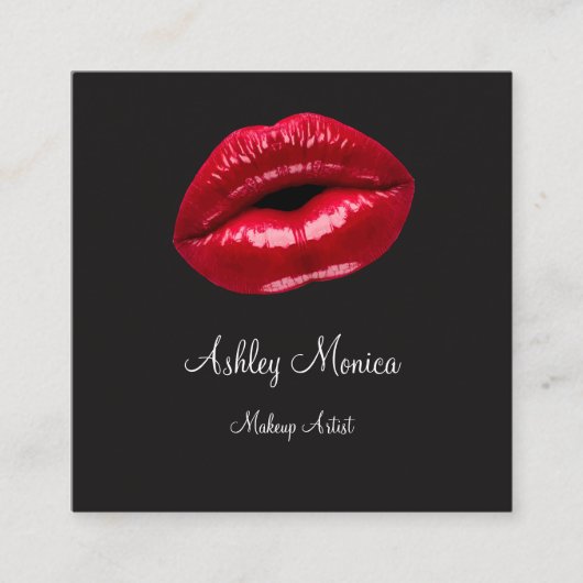 美しいメイクアップアーティスト スクエア名刺 (正面)