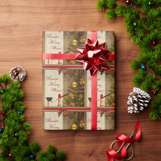 美しいメイクアップホリデーラッピング紙 ラッピングペーパー (クリスマスギフト)