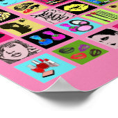 美しいメイクアップ化粧品顔コラージュアート ポスター (角)