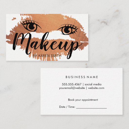 美しいメイクアップ表現 予約カード (正面/裏面)