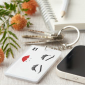 美しいメイクアップ顔ラッシュアンドレッドリップシック キーホルダー (正面右)
