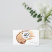 美しいメイクサロンあなたのロゴ液体メイク 名刺 (スタンド正面)