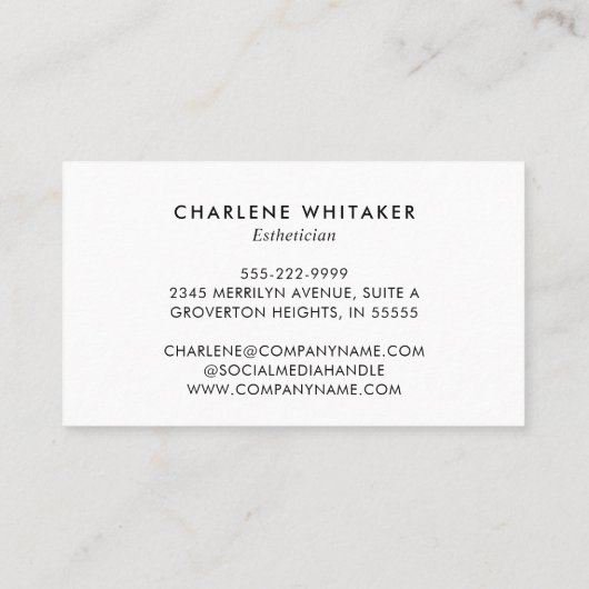 美しいメイクサロンあなたのロゴ液体メイク 名刺 (裏面)