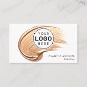 美しいメイクサロンあなたのロゴ液体メイク 名刺 (正面)