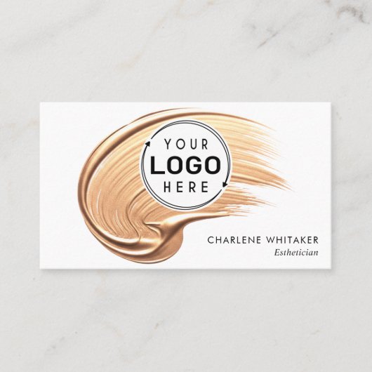 美しいメイクサロンあなたのロゴ液体メイク 名刺 (正面)