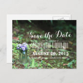 美しいメイソンの瓶の紫色の花は日付を保存 案内ポストカード (正面/裏面)