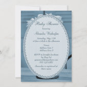 美しいメイソンジャー&デイジーブルーベビーシャワー 招待状 (裏面)