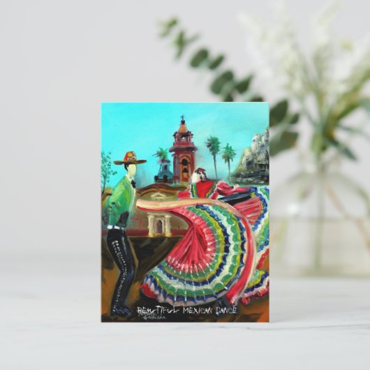 美しいメキシコのダンスポストカード ポストカード (スタンド正面)
