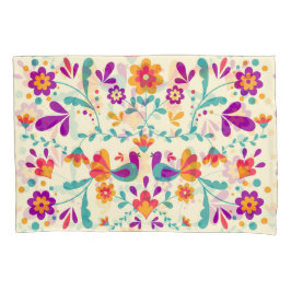 美しいメキシコのフローラと鳥 枕カバー