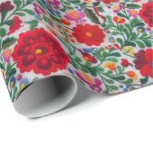 美しいメキシコのフローラ刺繍パターンラップ ラッピングペーパー (ロールコーナー)
