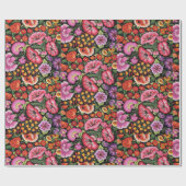 美しいメキシコのフローラ刺繍模様 ラッピングペーパー (フラット)