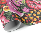 美しいメキシコのフローラ刺繍模様 ラッピングペーパー (ロールコーナー)