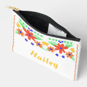 美しいメキシコ刺しゅうカスタム アクセサリーポーチ (見開き)