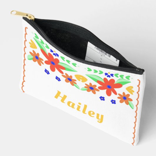 美しいメキシコ刺しゅうカスタム アクセサリーポーチ (見開き)